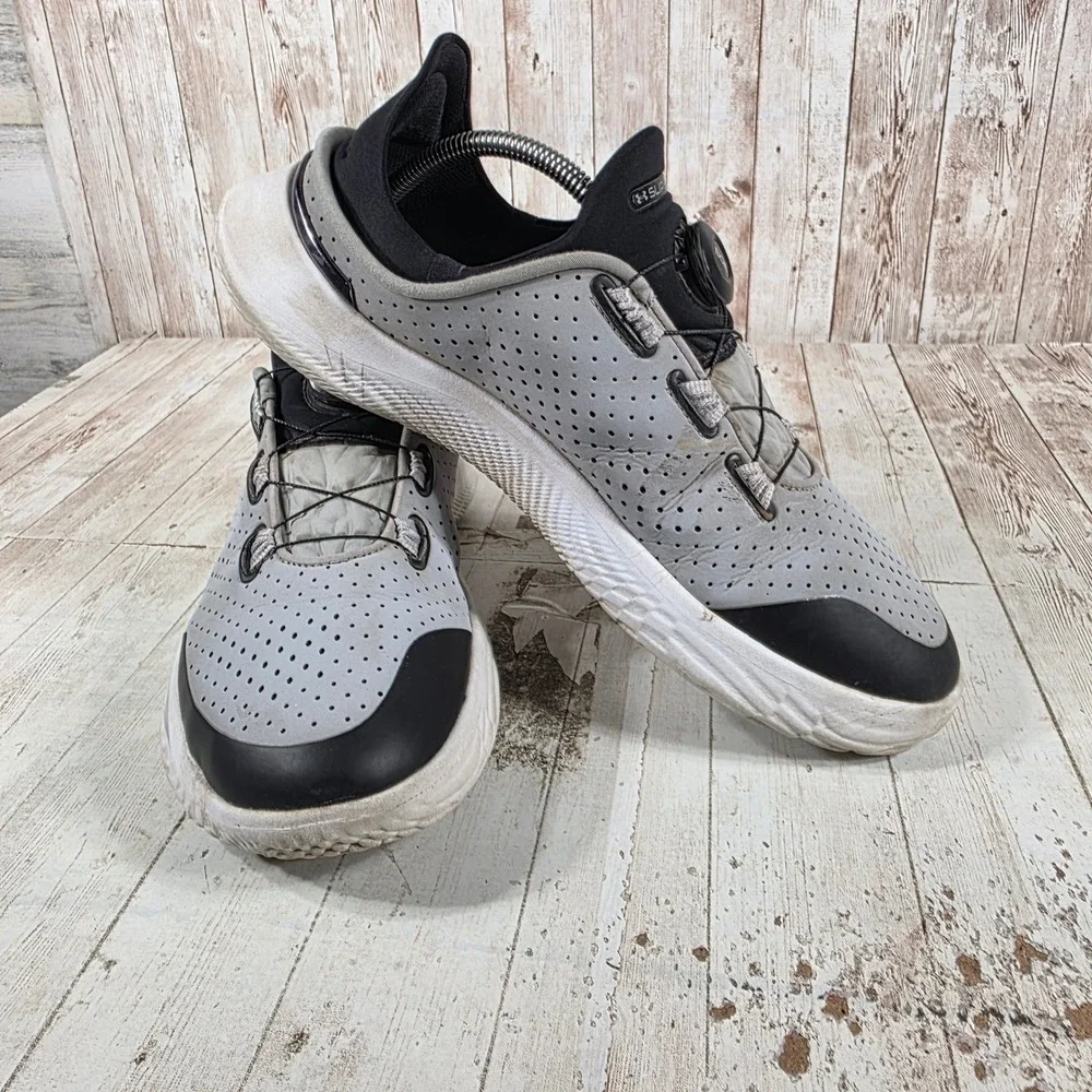 Under Armour Flow SlipSpeed Mens Grey Black Training Shoes 3026197-107 Size 11